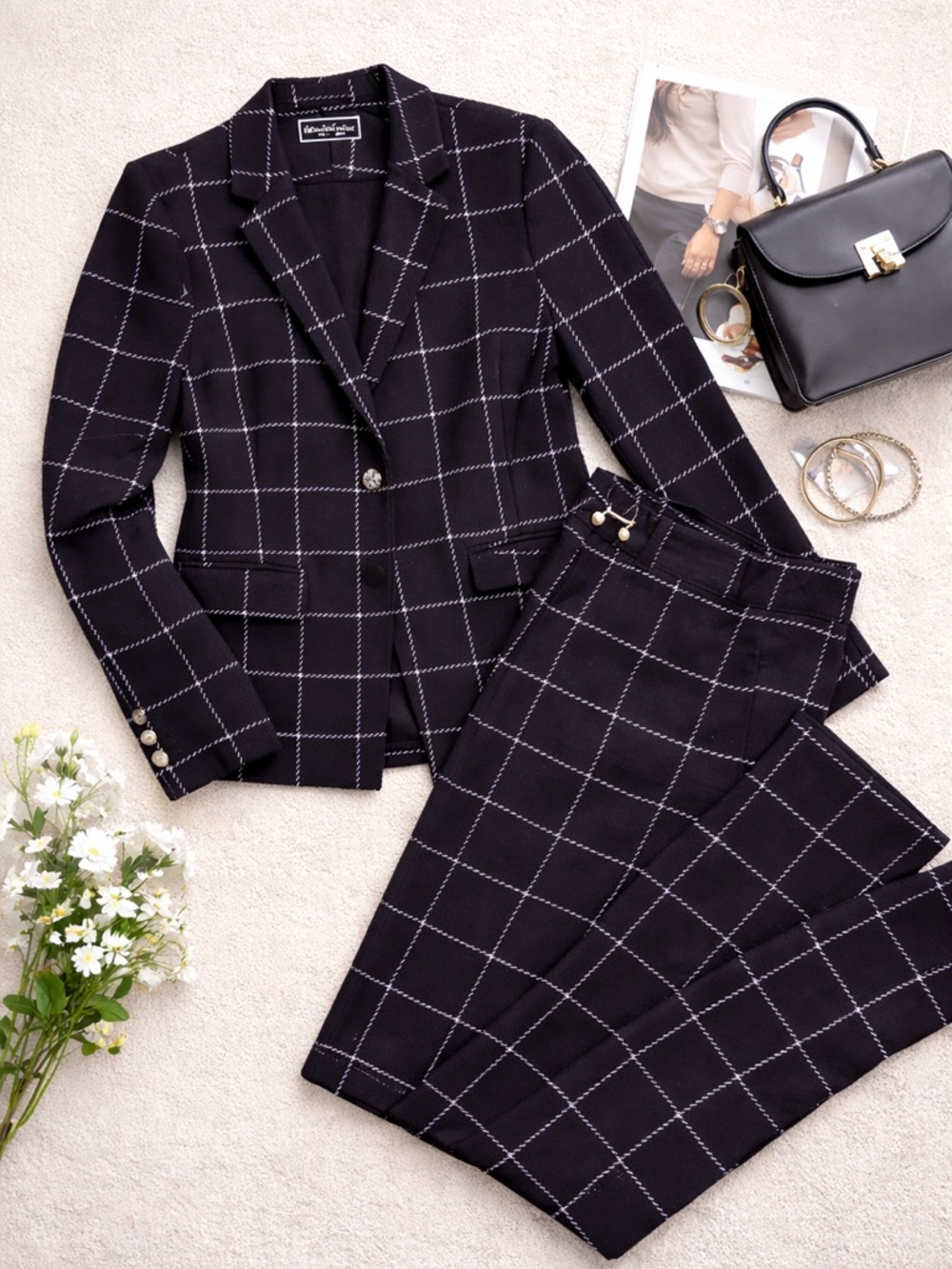 Vintage Style Melanie Lyne Set Blazer Pants Minimalist Office M ( appx) - Picture 16 of 16